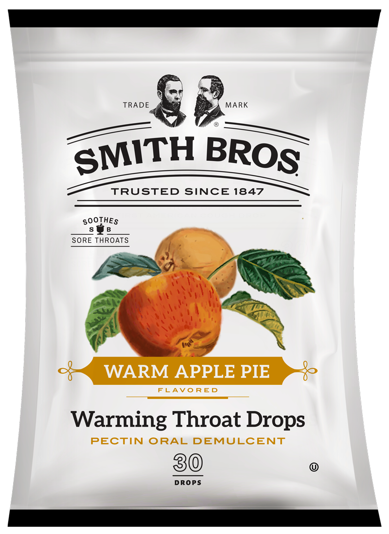Smith Bros. 30pc Throat Drops, Warm Apple Pie, Bag, 12ct