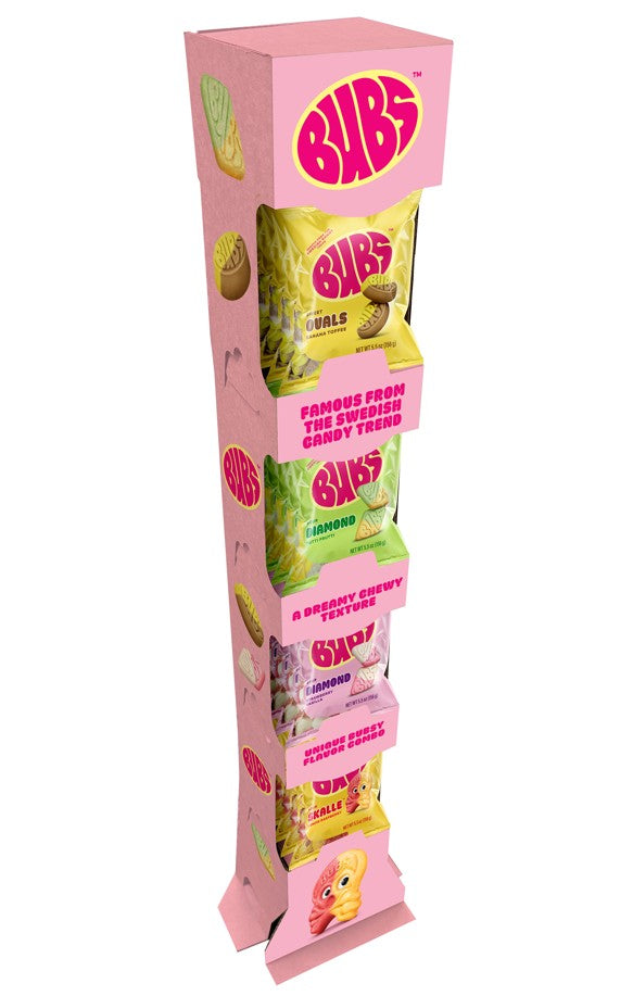 Bubs Combo Floor Display 4 Flavors, 5.5oz Bag 32ct