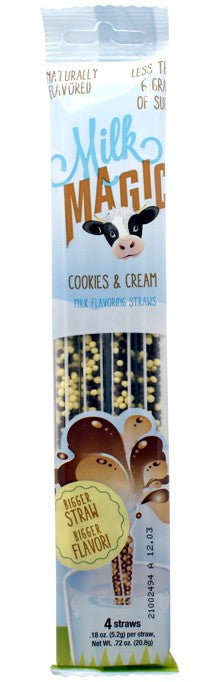 Milk Magic Straws Cookies & Cream, 4pc, 14ct Display