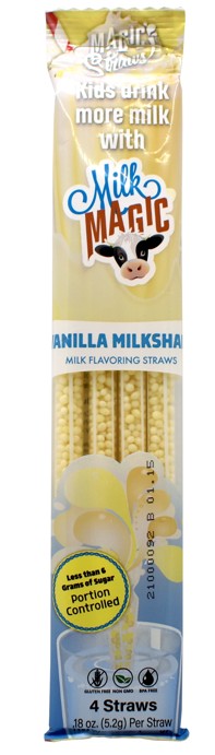 Milk Magic Straws Vanilla Milk Shake, 4pc, 14ct Display
