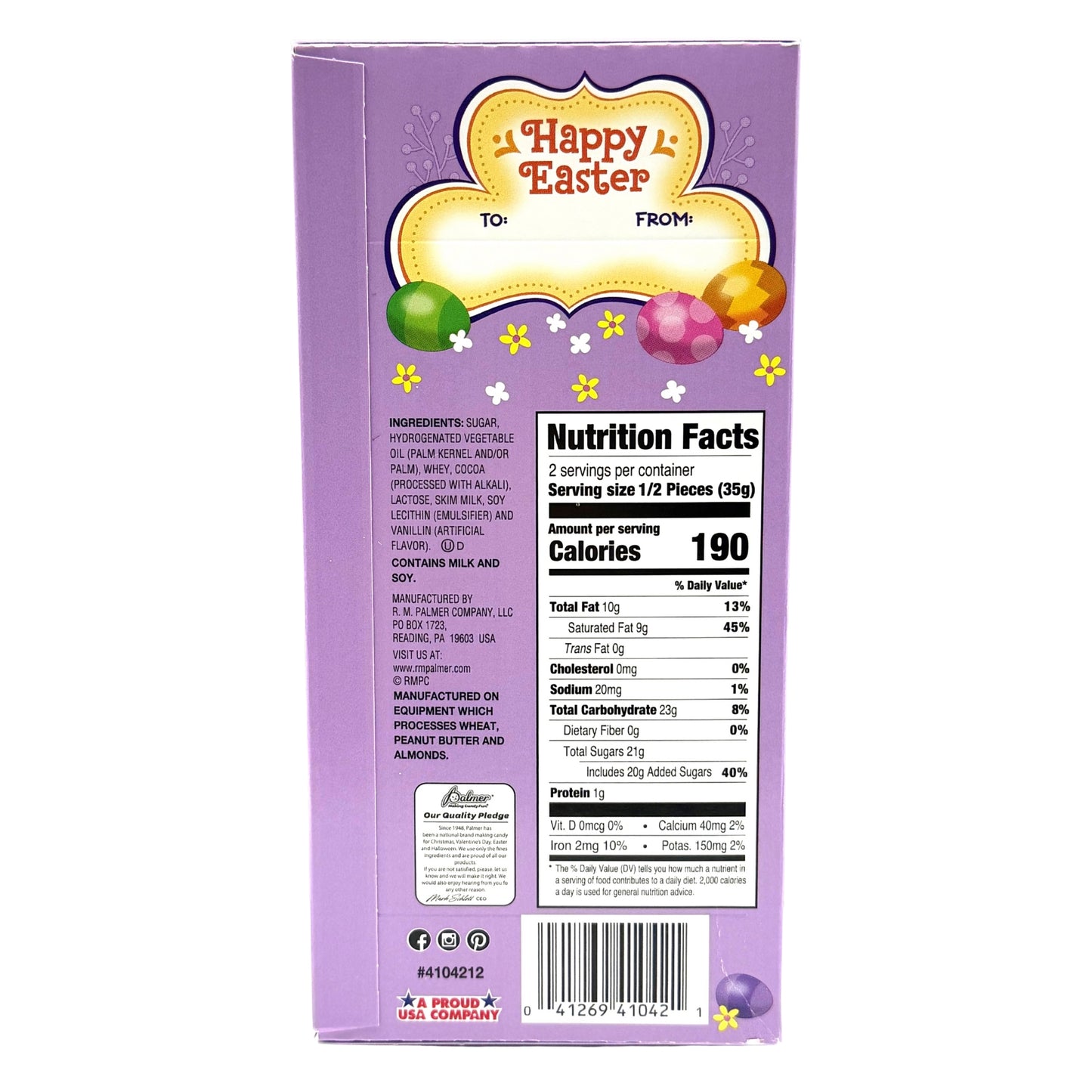 Palmer Milk Chocolate Flavored Rabbit 2.25oz, 24ct