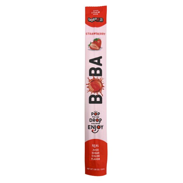Bobazz To Go Boba Strawberry Boba Straw, 0.85oz, 32ct