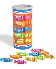 Tootsie Roll Re-usable Bank Filled with Fruit Chews, 5.7oz 24ct