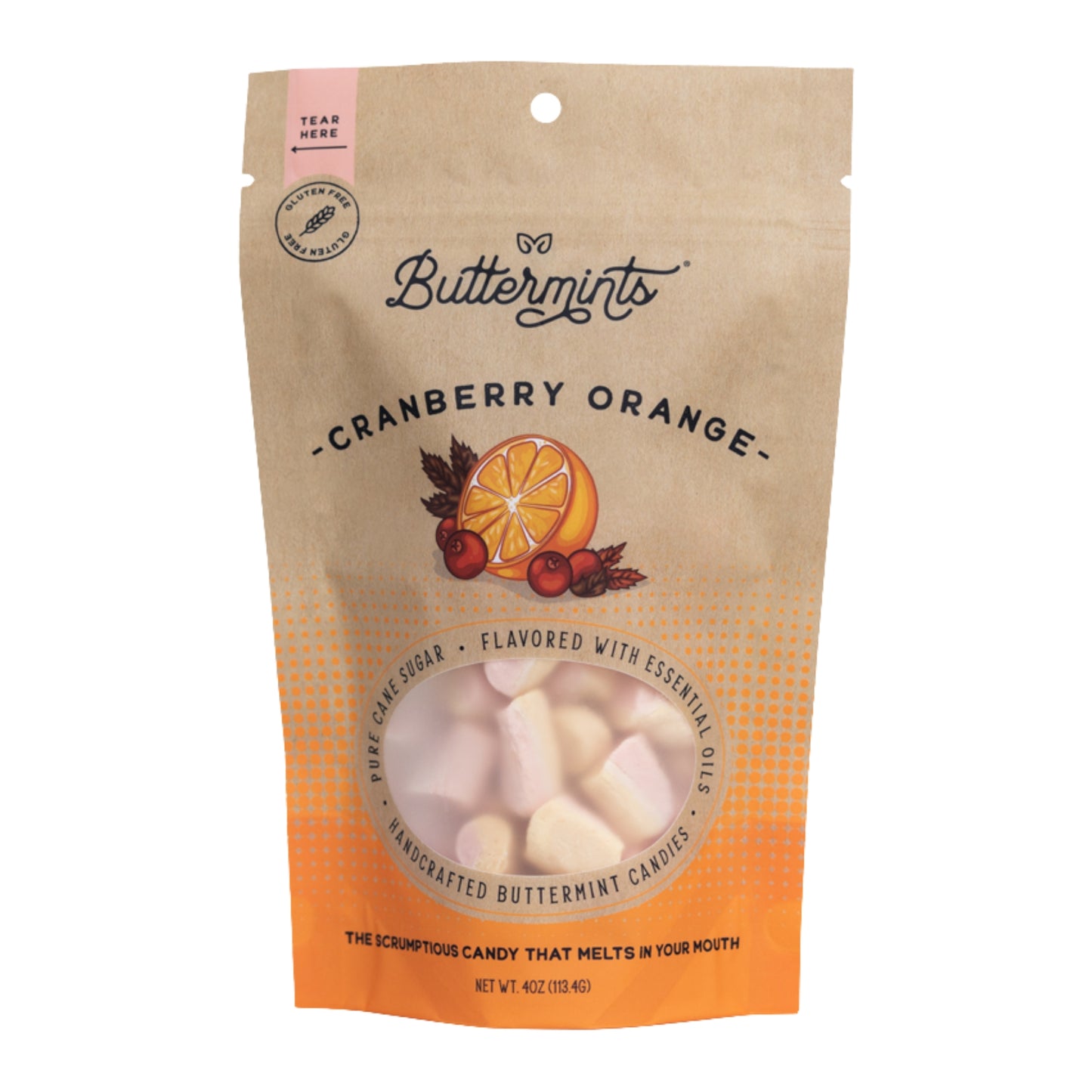 Buttermints Cranberry Orange, 4oz Pouch, 6ct