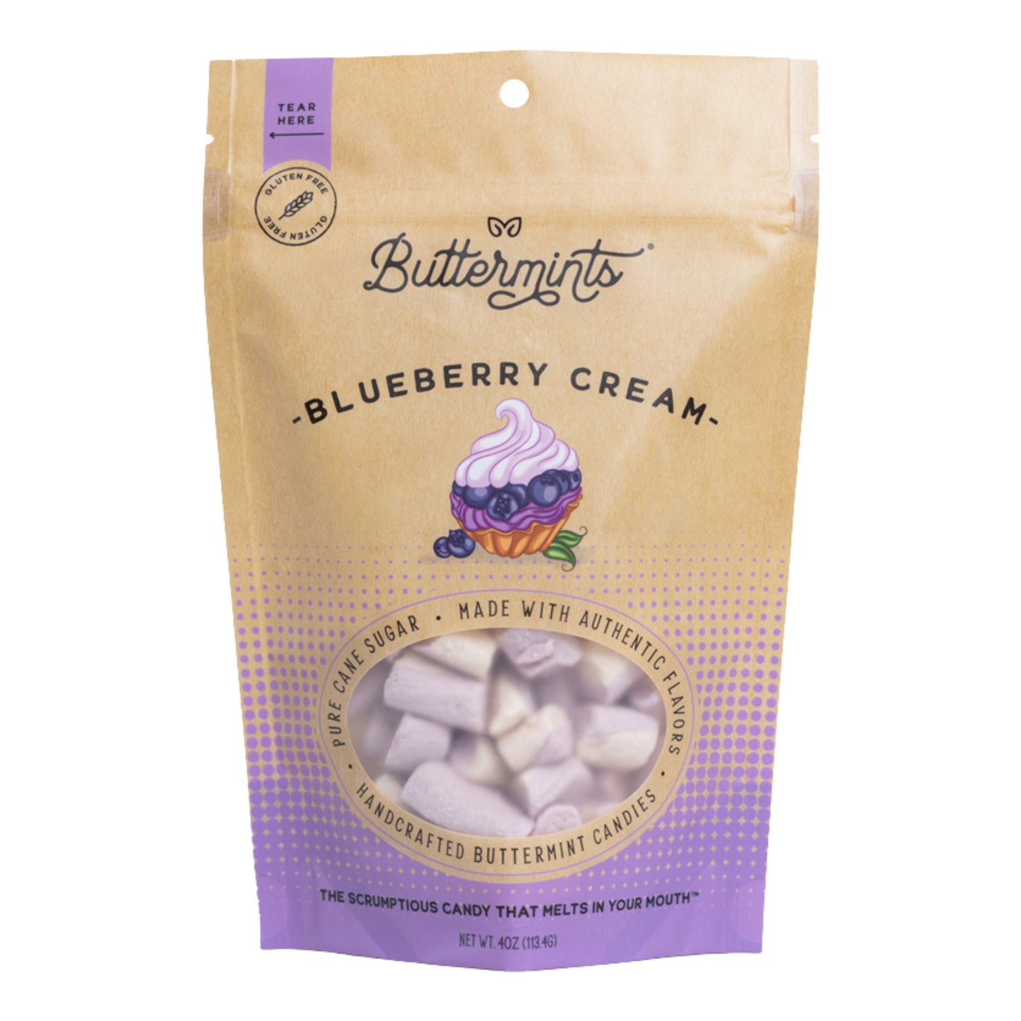 Buttermints Blueberry Cream, 4oz Pouch, 6ct
