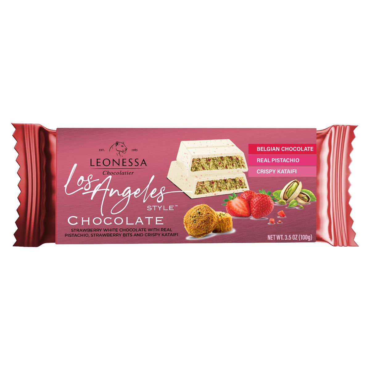 Los Angeles Style Dubai White Chocolate Bar, 3.5oz, 12ct