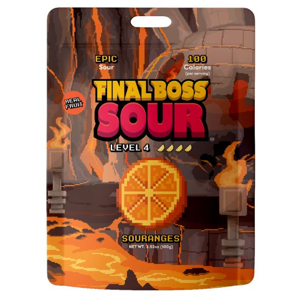 Final Boss Sour Level 4 Souranges 3.5oz Bag, 12ct