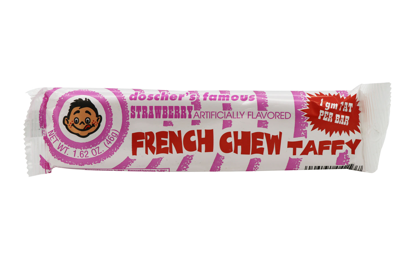 doscher's French Chew Strawberry Taffy, 1.5oz Bar, 24ct