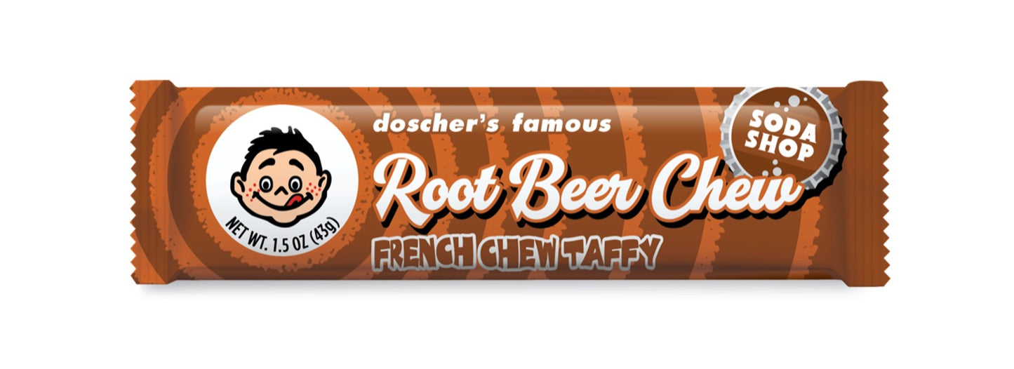doscher's French Chew Root Beer Chew Taffy, 1.5oz Bar, 24ct