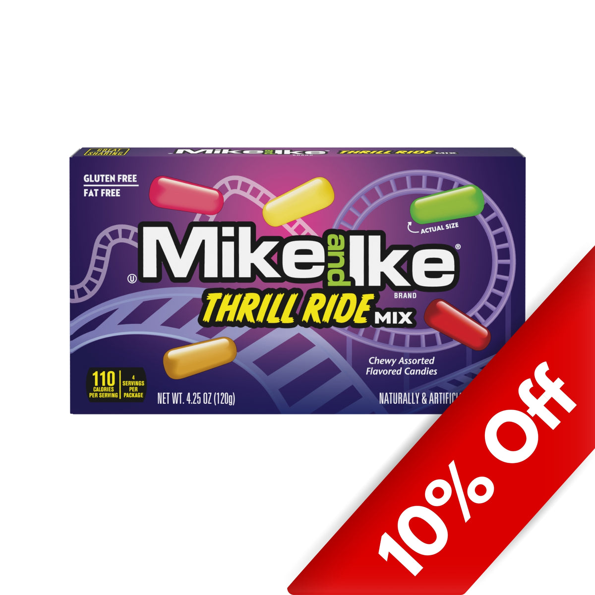 Mike & Ike Thrill Ride 4.25oz Theater Box, 12ct