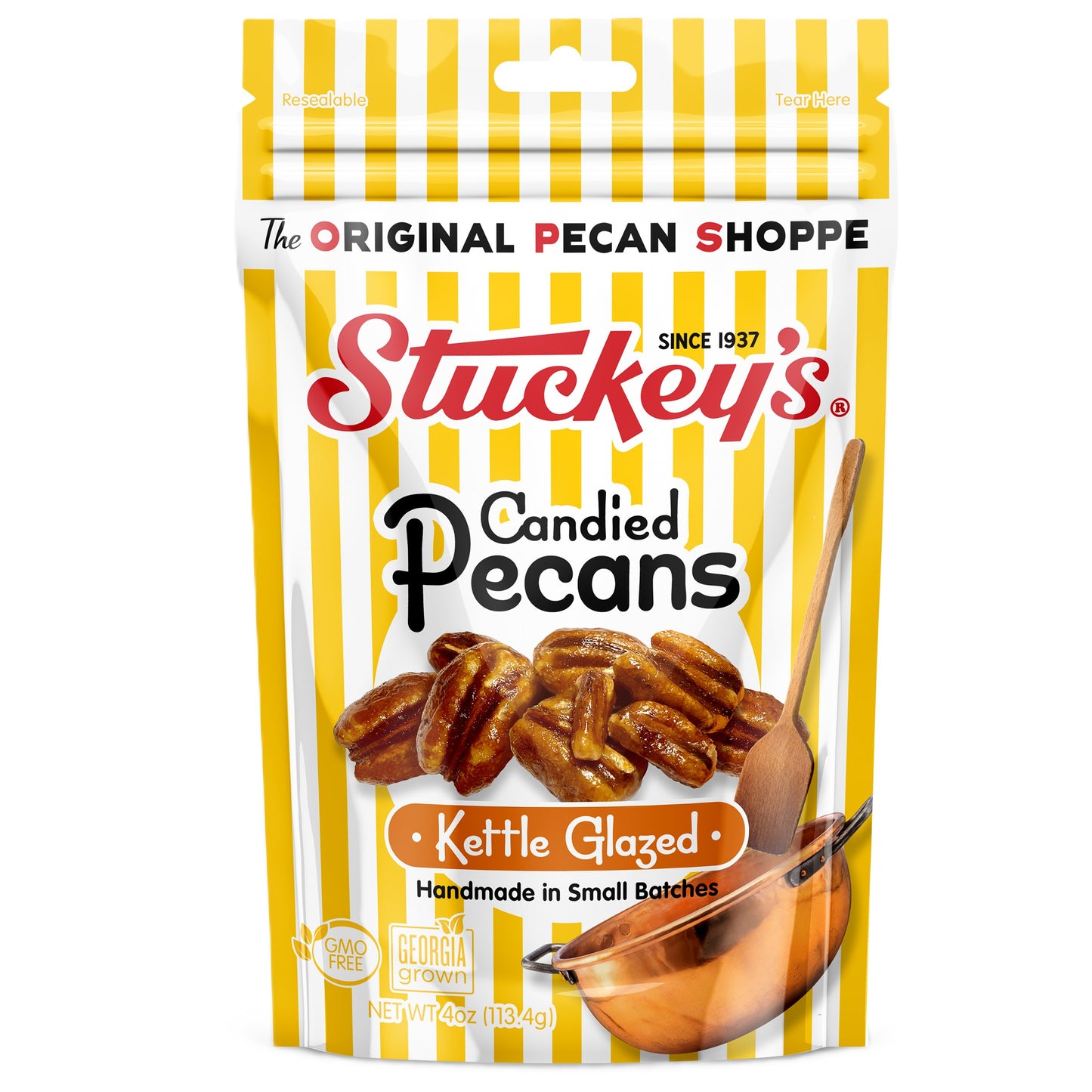 Stuckey's Candied Pecans Kettle Glazed 4oz bag, 8ct
