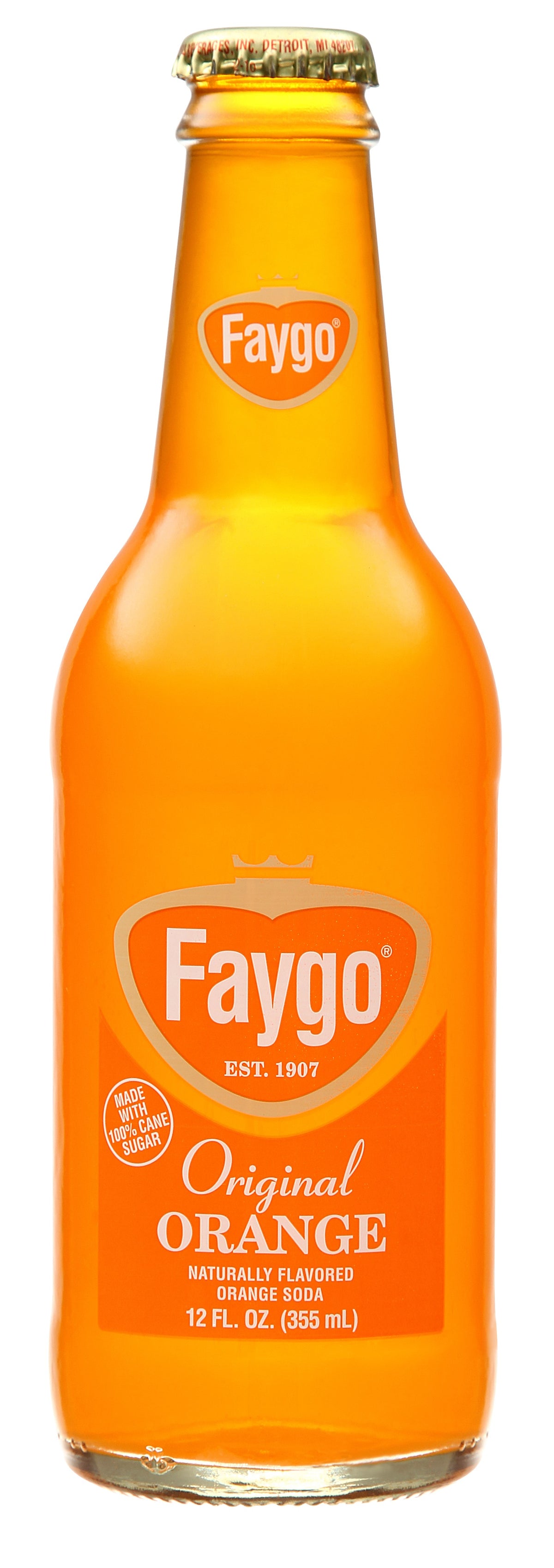 Faygo Original Orange 12oz glass, 24ct