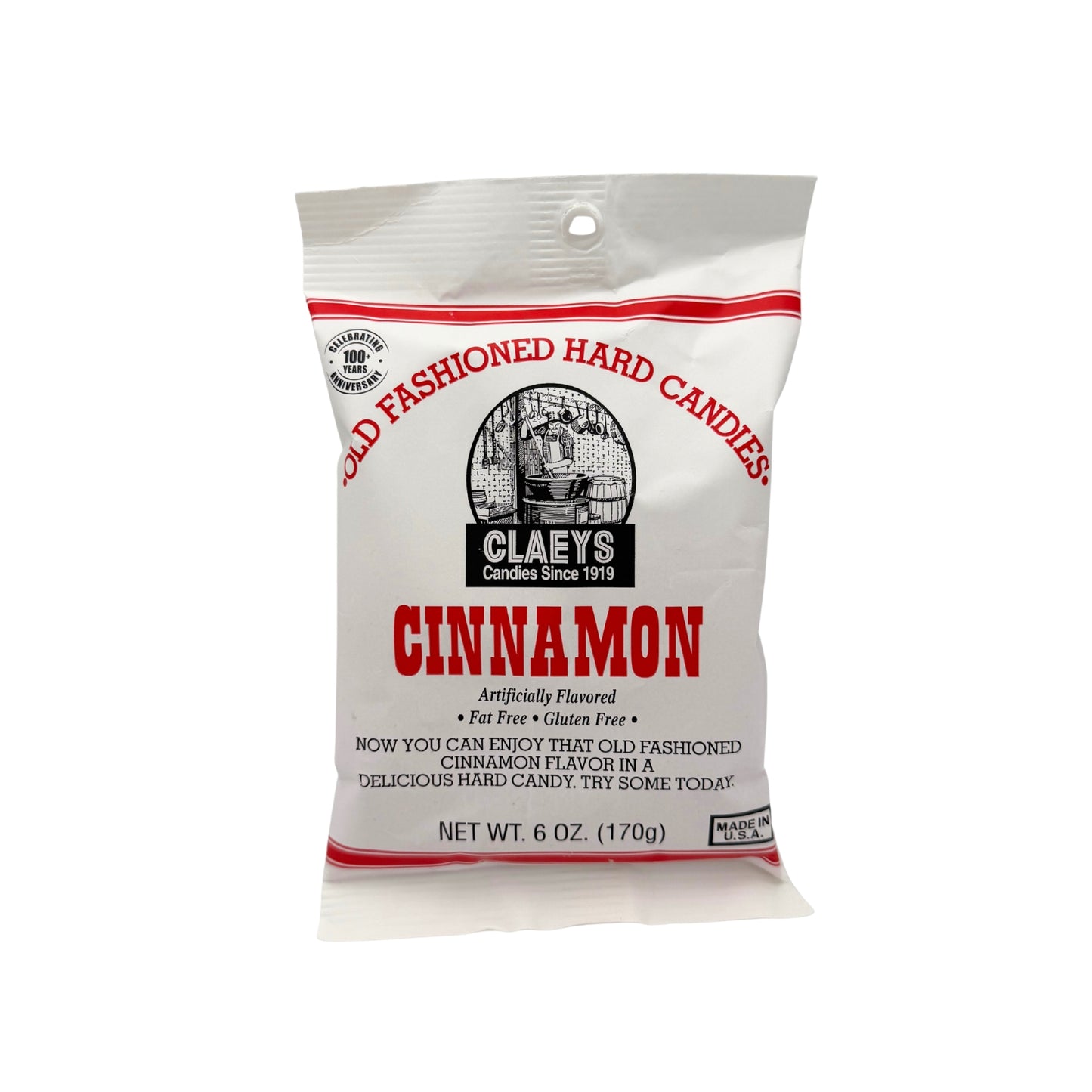 Claeys Old Fashioned Hard Candy Cinnamon Drops 6oz Bag, 12ct Display