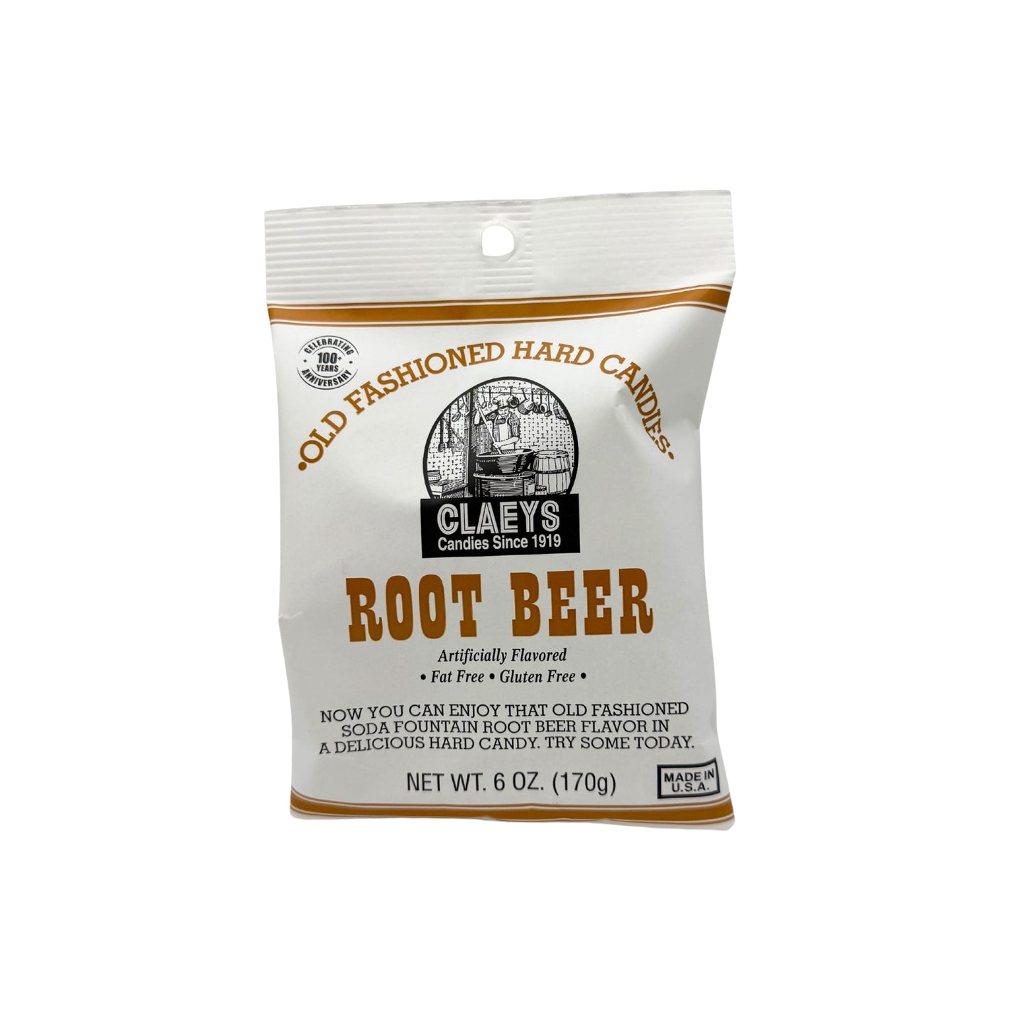 Claeys Old Fashioned Hard Candy Root Beer Drops 6oz Bag, 12ct Display