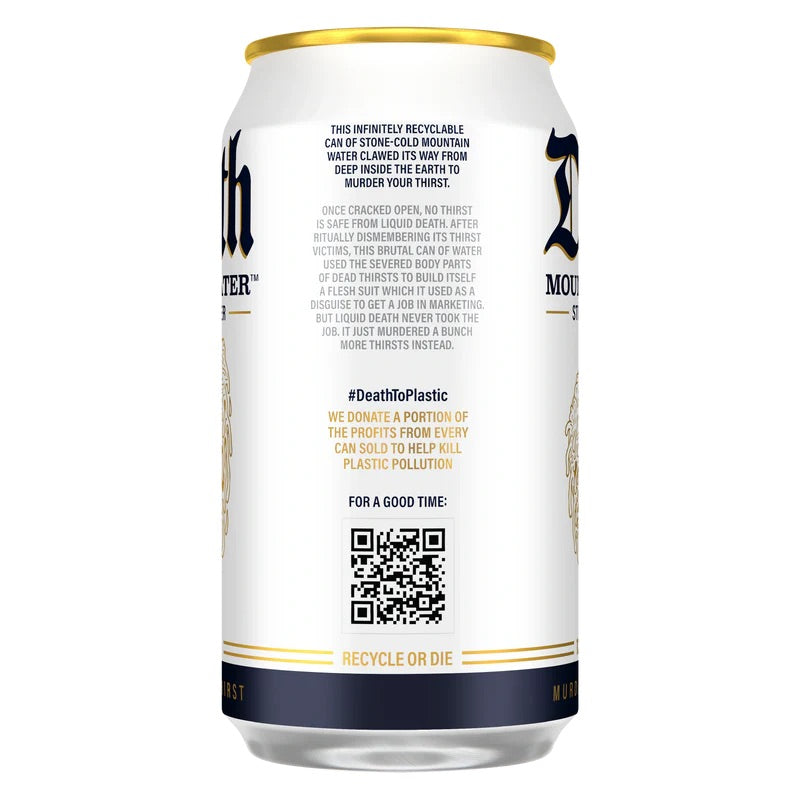 Liquid Death Mountain Still Water, 12oz Cans, 12ct