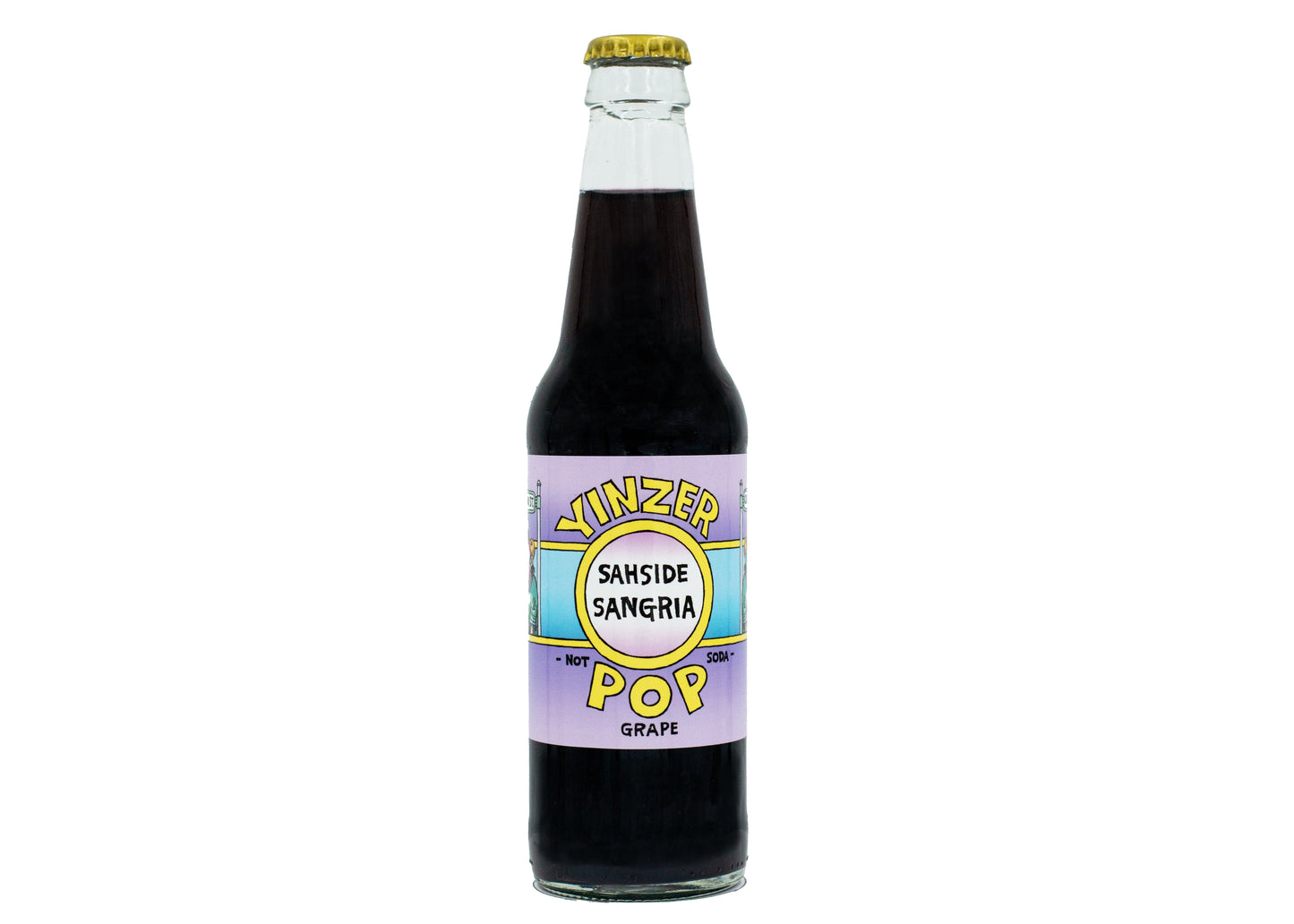 Yinzer Pop Sahside Sangria, Grape, 24ct Glass Bottles