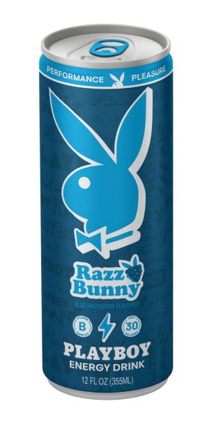 Playboy Energy Drink - Razz Bunny, 12oz can, 12ct