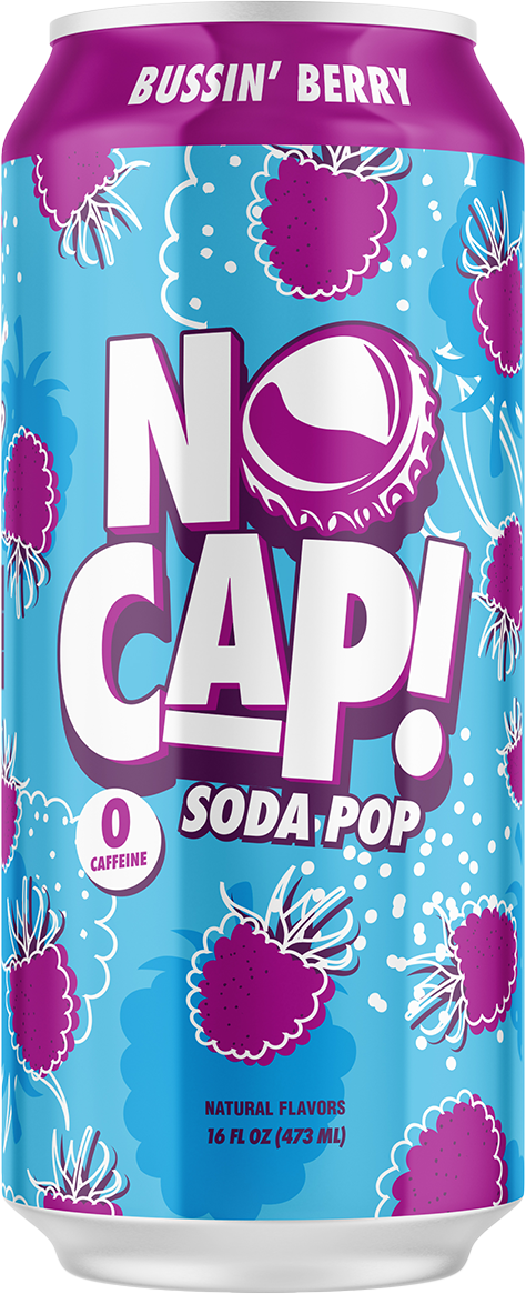 NO CAP! Soda Pop Bussin' Berry, 16oz can, 12ct