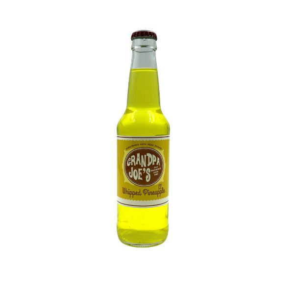 Grandpa Joe's Whipped Pineapple Soda, 24ct Glass Bottle