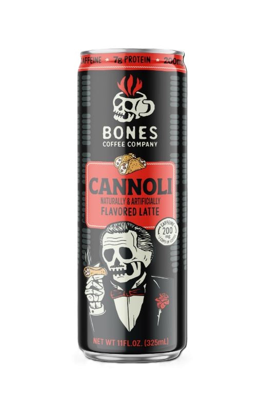 Bones Coffee RTD Cannoli Latte 11oz can, 12ct case