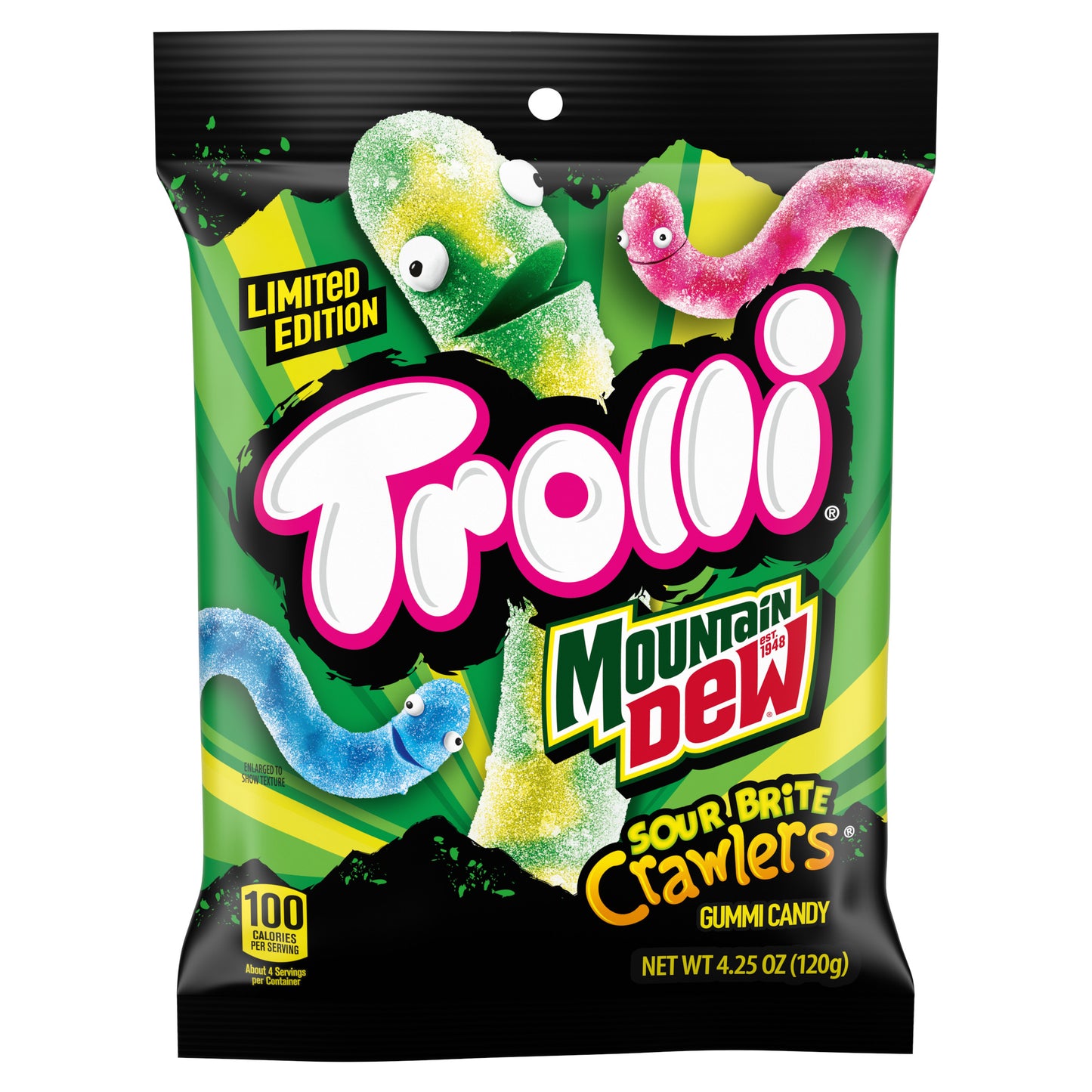 Trolli Mountain Dew Limited Edition Sour Brite Crawlers 4.25oz, 12ct