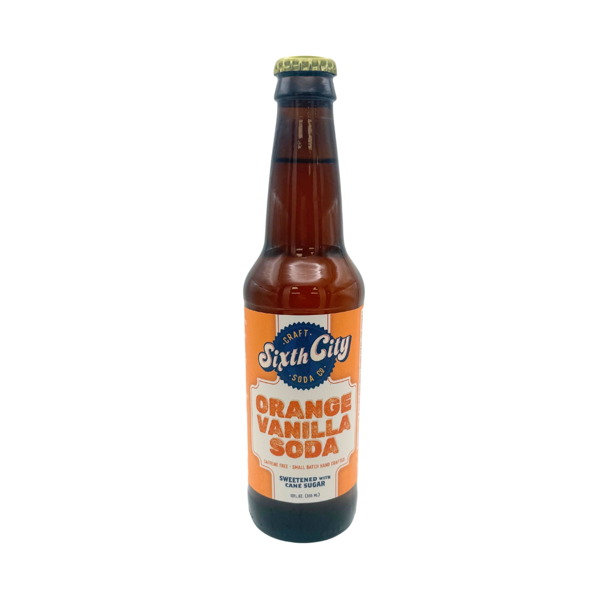 Sixth City Craft Soda Co - Orange Vanilla Soda, 12oz glass, 24ct