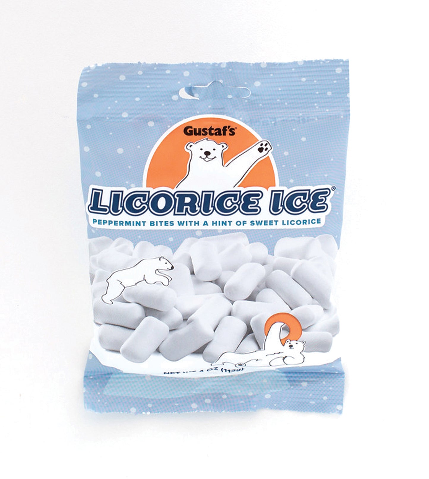 Gustaf's Licorice Ice, Peppermint Bites 4.4oz Bag, 12ct