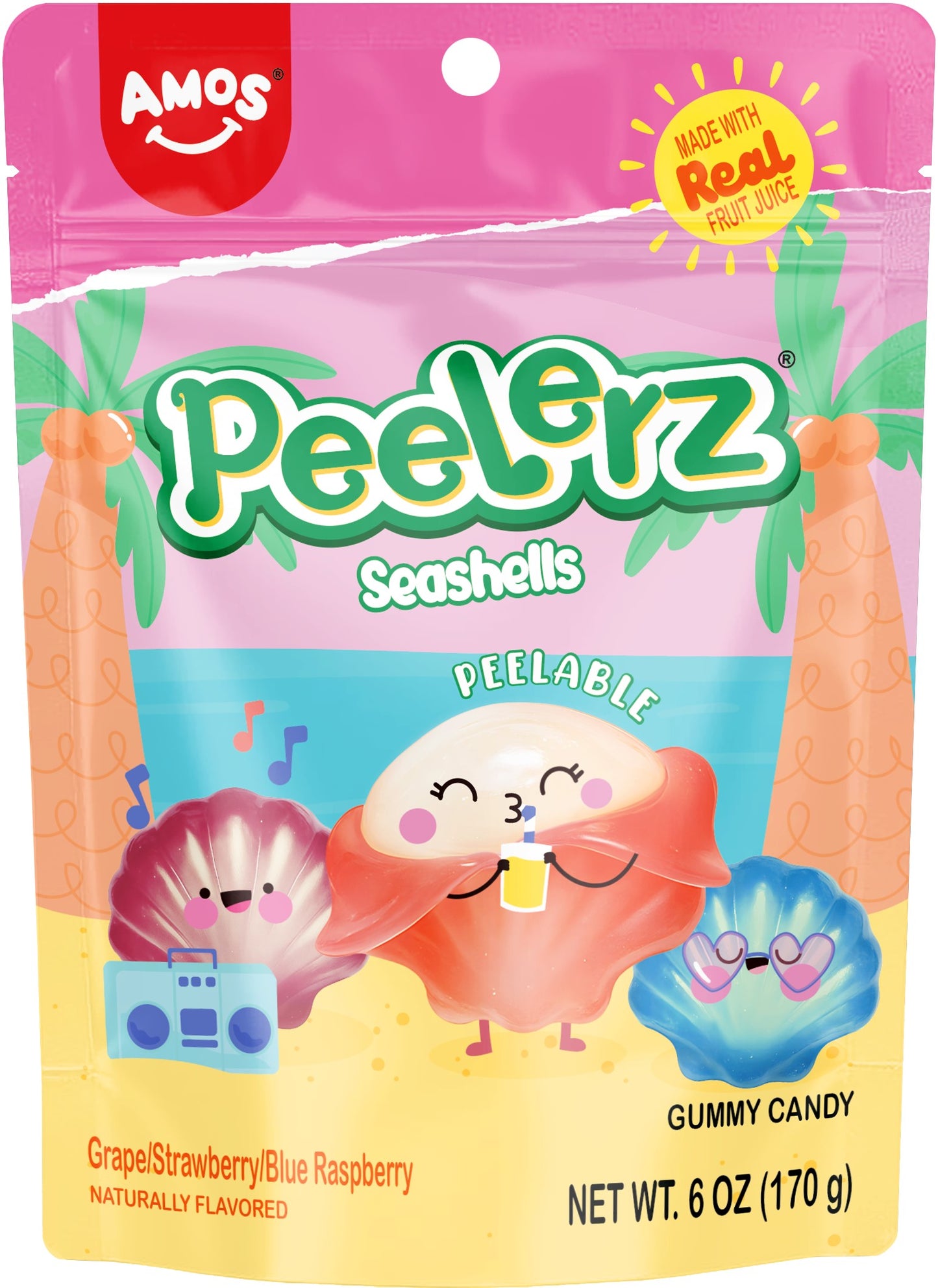 Amos Peelerz Gummy Shells, 6oz, 12ct