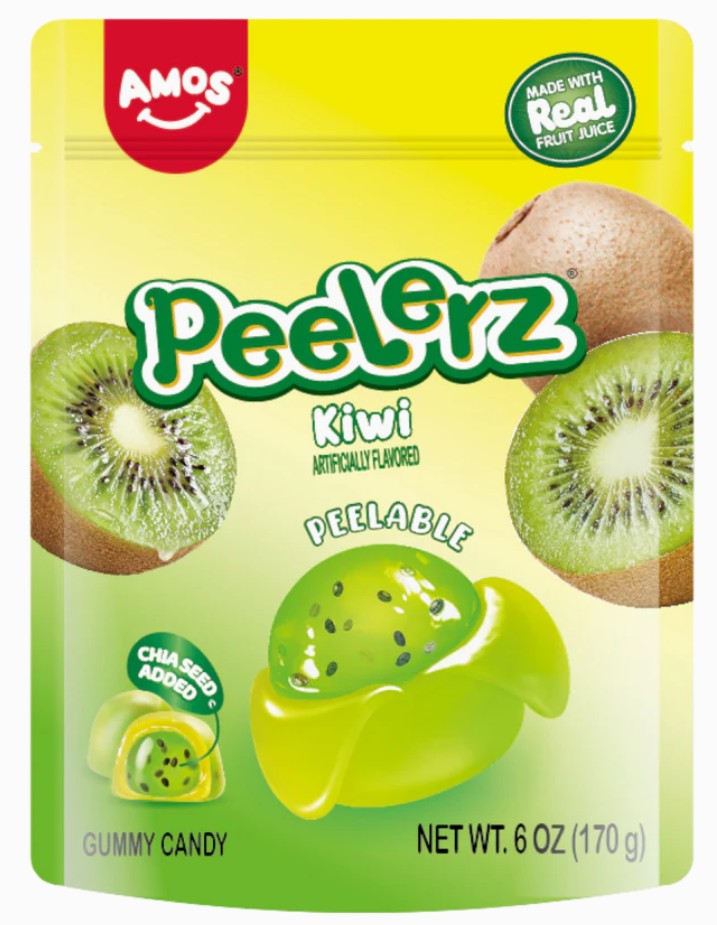 Amos Gummy Peelerz Kiwi 6oz 12ct