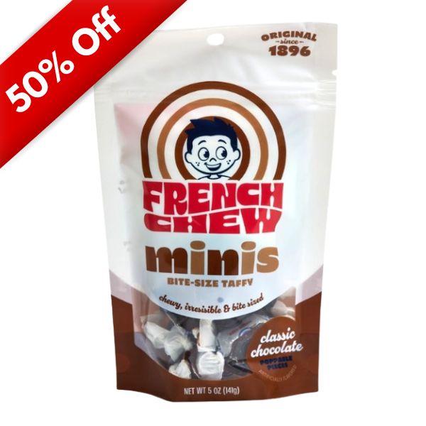 French Chew Minis Bite-Size Taffy Chocolate 5oz, 12ct, BBD 8/21/26