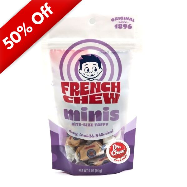 French Chew Minis Bite-Size Taffy Dr Chew 5oz, 12ct, BBD 8/21/26