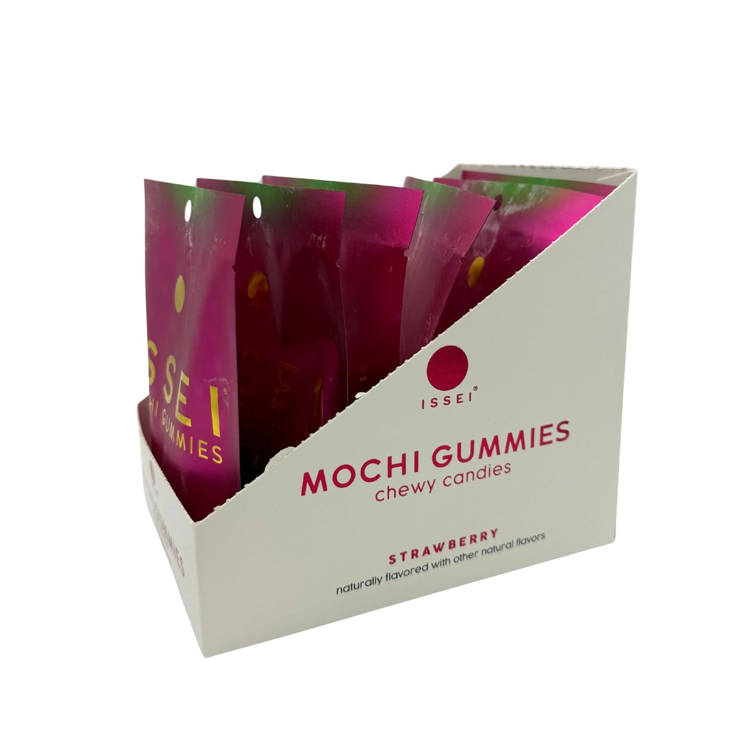 Issei Mochi Gummies, Strawberry Chewy Candies 2oz, 6ct