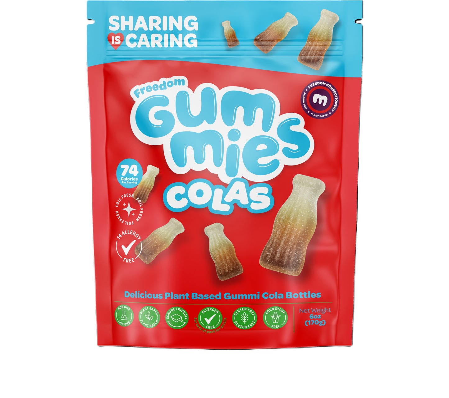Freedom Plant Based Gummies, Cola Bottles 6oz Bag, 10ct