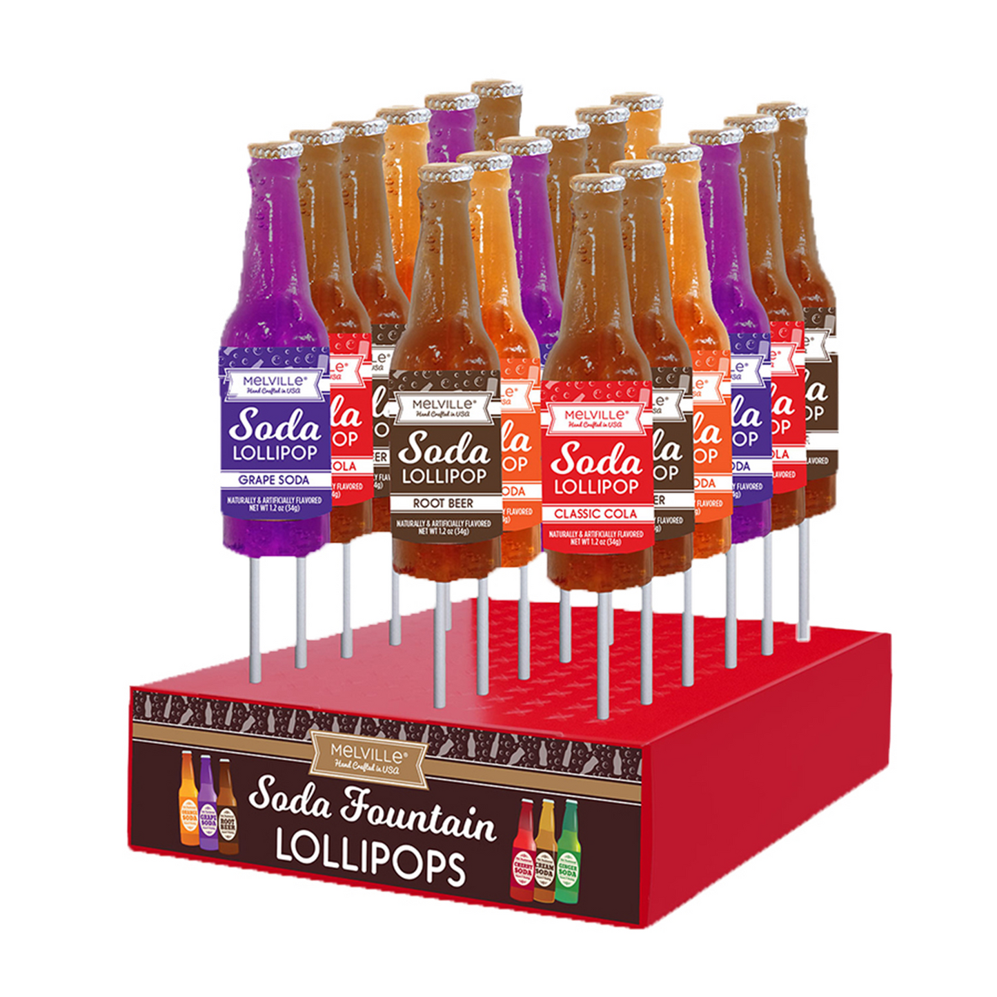 Melville Lollipops, Soda Fountain, 24ct Assortment