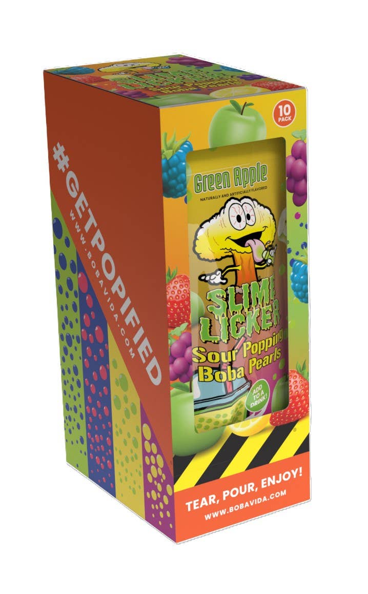 Popping Boba, Toxic Waste Slime Licker Green Apple 10ct
