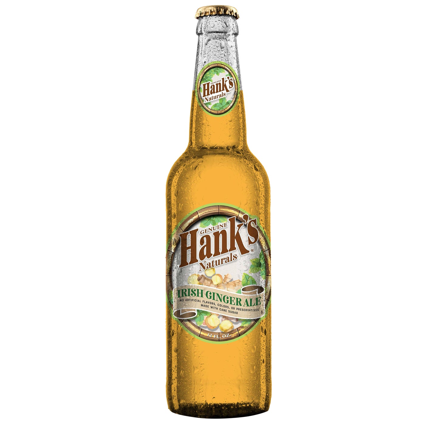 Hank's Naturals Irish Ginger Ale Soda, 12ct Glass Bottles