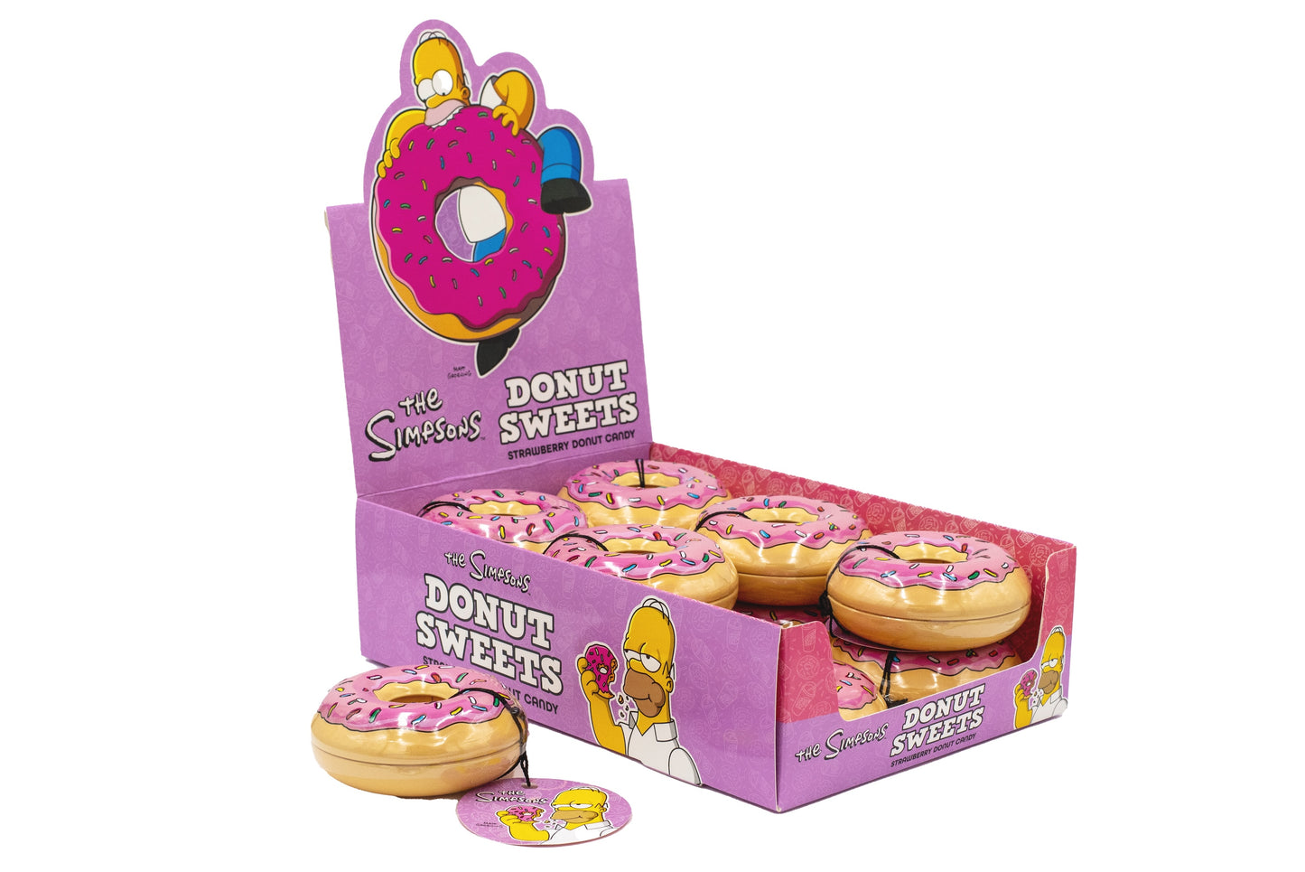 Simpsons Donut Sweets, Strawberry Candy Tin 12ct