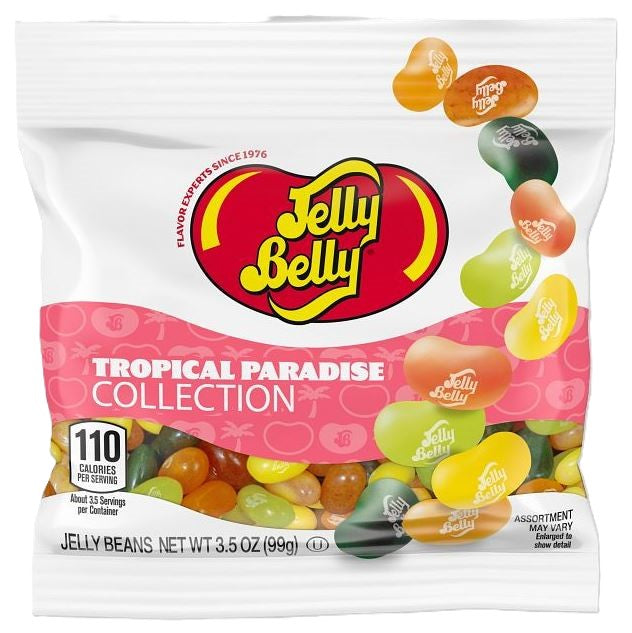 Jelly Belly Tropical Paradise Jelly Beans, 3.5oz Peg Bags, 12ct