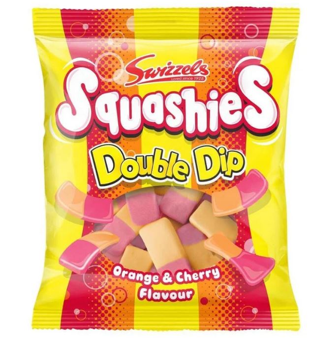 Limited Import - Squashies UK Double Dip Orange/Cherry 120g, 12ct