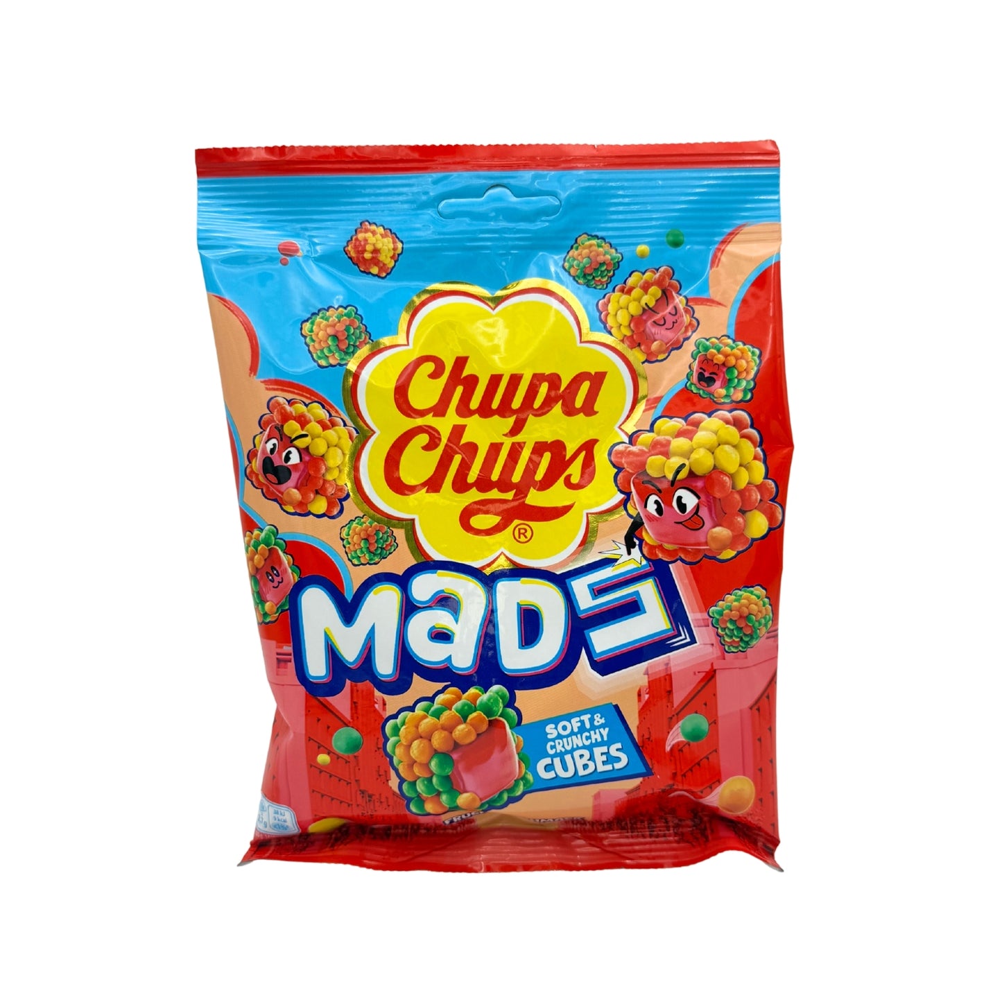 Limited Import - Chupa Chups Mads Soft & Crunchy Fruit Cubes 115g, 12ct