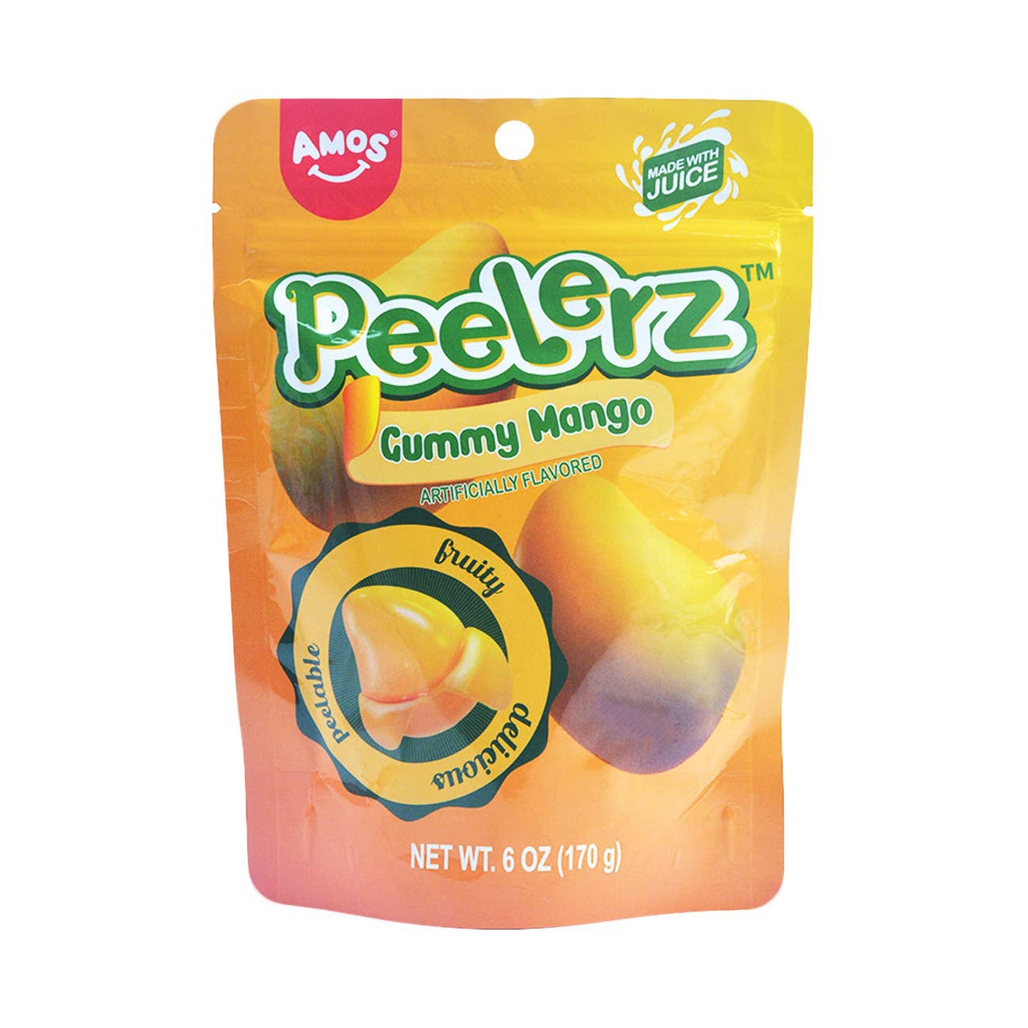 Amos Gummy Peelerz Mango 6oz, 12ct