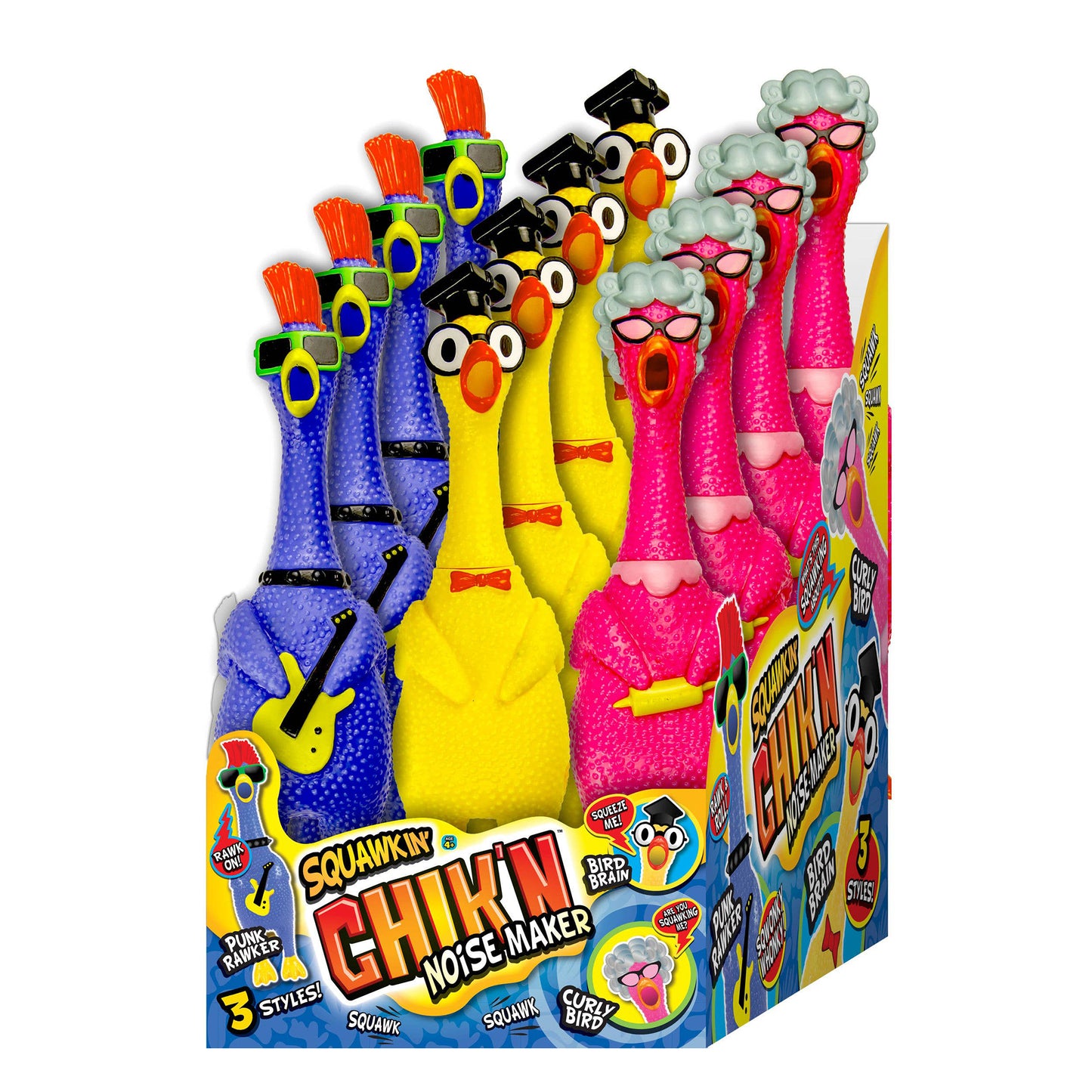 Squawkin' Chicken Noise Maker, 3 styles, 12ct