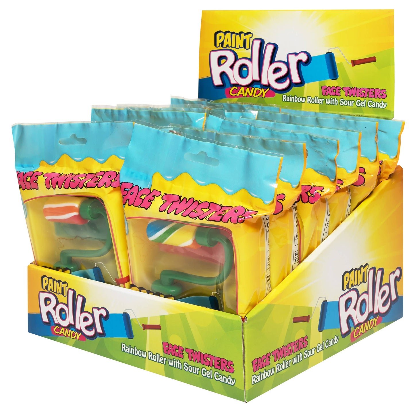 Face Twisters Sour Paint Roller Candy 12 Display Box
