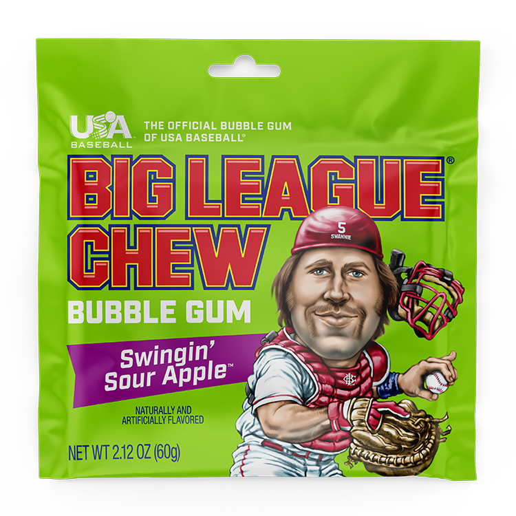 Big League Chew Sour Apple Bubble Gum, 12ct