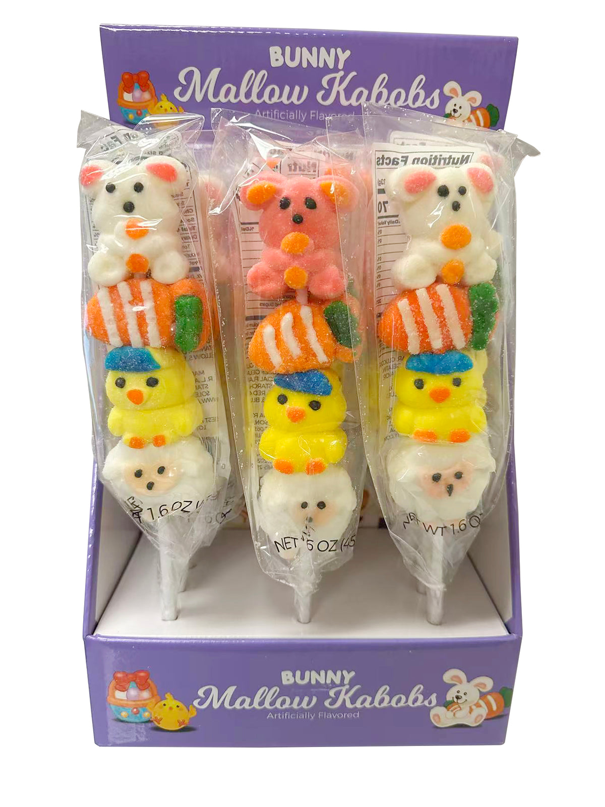 4pc Bunny Mallow Kabob Pop, 4.2oz, 12ct