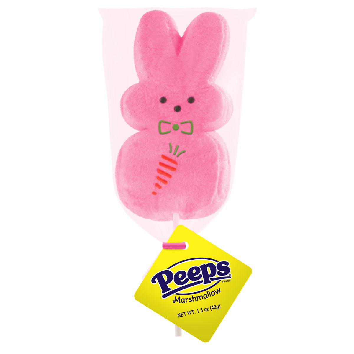 PEEPS 1ct Giant Pink Marshmallow Bunny POPS, 12ct