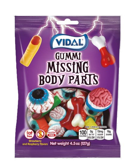 Vidal Gummi Missing Body Parts Peg Bag, 3.5oz, 14ct