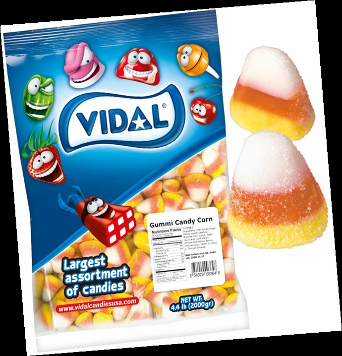 Vidal Gummi Candy Corn Bulk, 4.4lb bag
