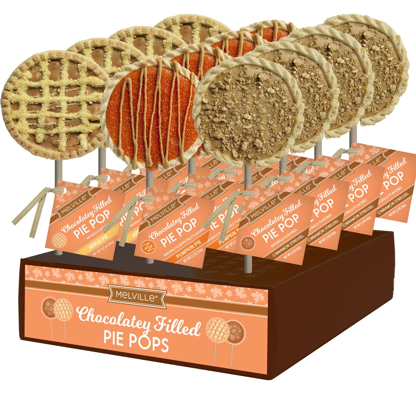 Assorted Chocolate Pie Fall Flavors Display, 12ct