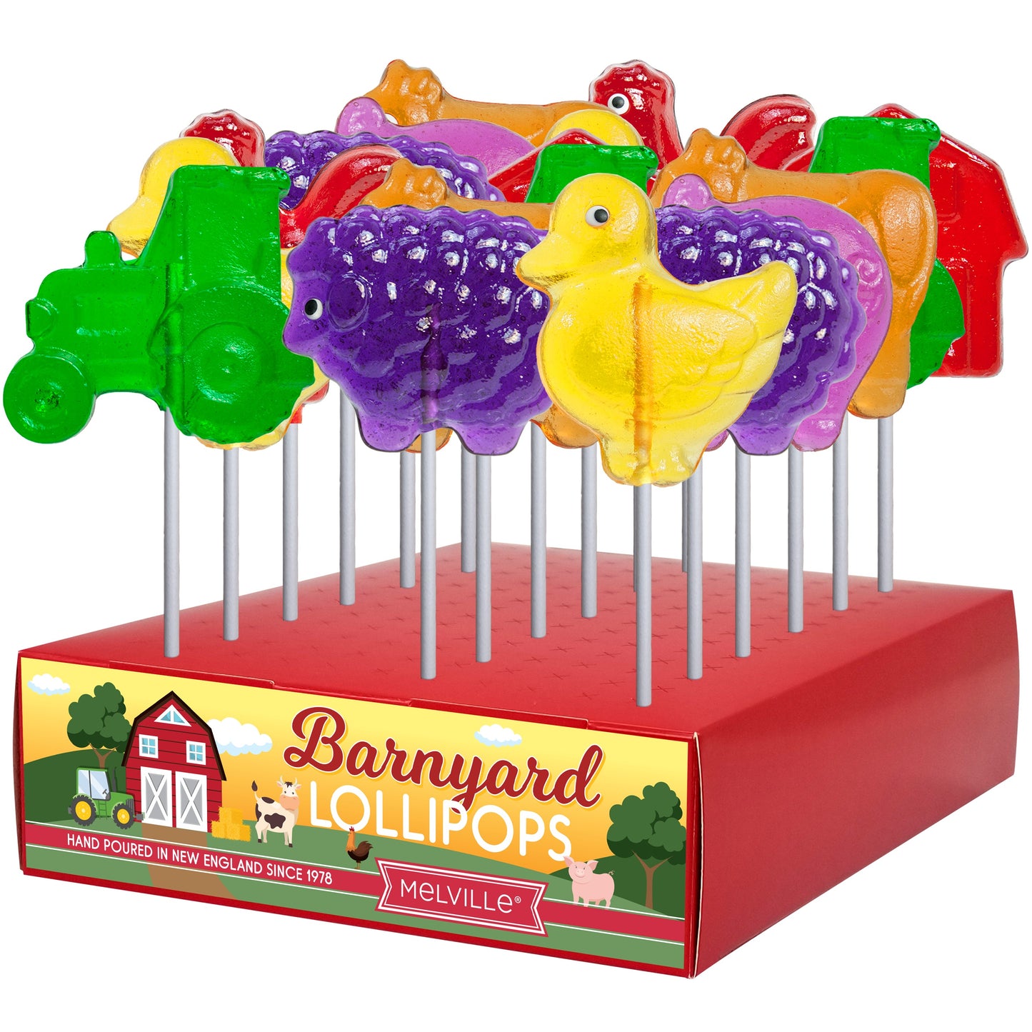 Barnyard Assorted Lollipop Display, 24ct
